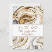 Marble Abstract Brown White Grey Modern Elegant Save The Date (Voorkant)