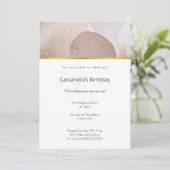 MARBLE ABSTRACT BUBBLE NEUTRAL BIRTHDAY KAART (Staand voorkant)