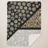 Marble Abstract Leopard Black Sherpa Deken (Voorkant)