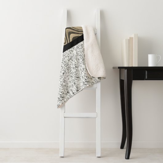 Marble Abstract Leopard Black Sherpa Deken (In situ)