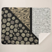 Marble Abstract Leopard Black Sherpa Deken (Voorkant (horizontaal))