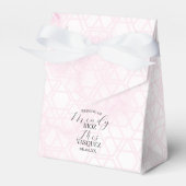 Marble Abstract Pink Wedding Script Black  Bedankdoosjes (Voorkant Zijde)