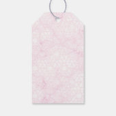 Marble Abstract Pink Wedding Script Black Cadeaulabel (Achterkant)