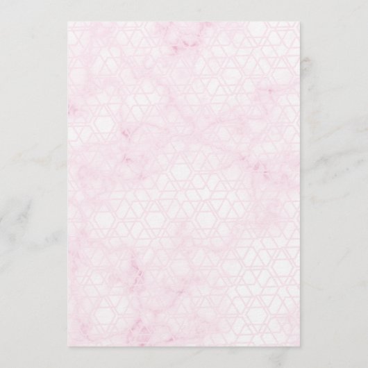 Marble Abstract Pink Wedding Script Black  Kaart (Achterkant)