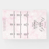 Marble Abstract Pink Wedding Script Black Menu Spandoek (Horizontaal)