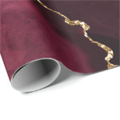 Marble Agate Chic Black Paars Gold Glitter Cadeaupapier (Rol Hoek)