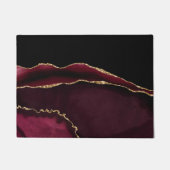 Marble Agate Chic Black Paars Gold Glitter Deurmat (Voorkant)