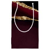 Marble Agate Chic Black Paars Gold Glitter Klein Cadeauzakje (Voorkant)