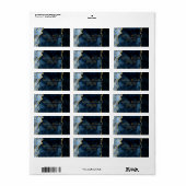 Marble Agate Gilded Navy Blue & Gold Waterverf Etiket (Full Sheet)