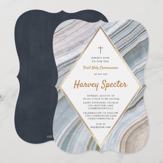 Marble Agate Gold First Heilige Communauteit Uitno Kaart (Voorkant / Achterkant)