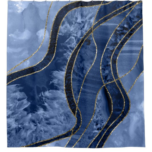 Marble Agate Gold Glam 10 Douchegordijn (Voorkant)