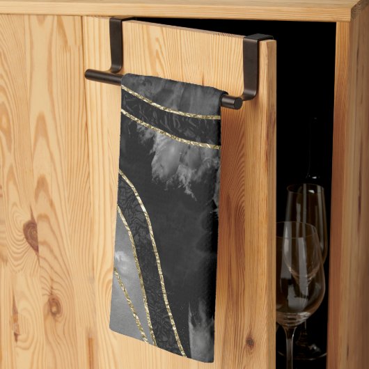 Marble Agate Gold Glam 11 Theedoek (Derde Gevouwen)