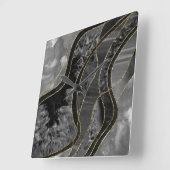 Marble Agate Gold Glam 11 Vierkante Klok (Hoek)