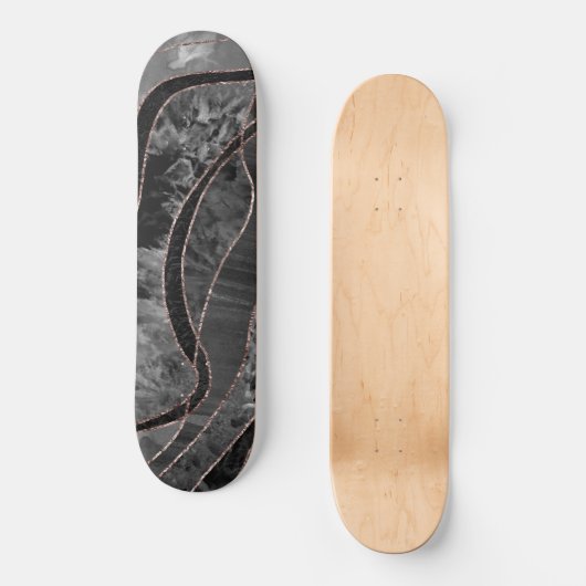 Marble Agate Gold Glam 12 Persoonlijk Skateboard (Voorkant)
