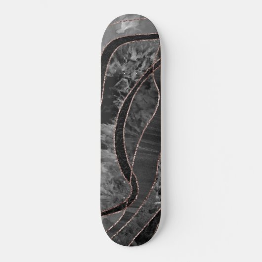 Marble Agate Gold Glam 12 Persoonlijk Skateboard (Voorkant)