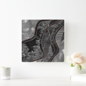 Marble Agate Gold Glam 12 Vierkante Klok (Huis)