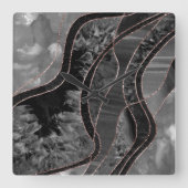 Marble Agate Gold Glam 12 Vierkante Klok (Voorkant)