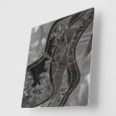 Marble Agate Gold Glam 12 Vierkante Klok (Hoek)