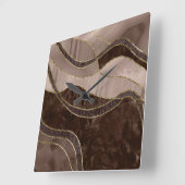 Marble Agate Gold Glam 4 - landscape Vierkante Klok (Hoek)
