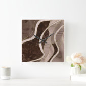 Marble Agate Gold Glam 5 Vierkante Klok (Huis)