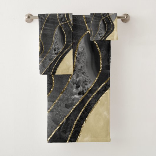 Marble Agate Gold Glam 6 Bad Handdoek (Insitu)