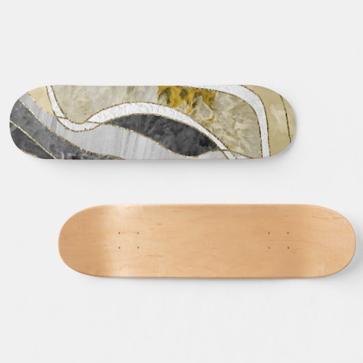 Marble Agate Gold Glam 7 Persoonlijk Skateboard (Horizontaal)
