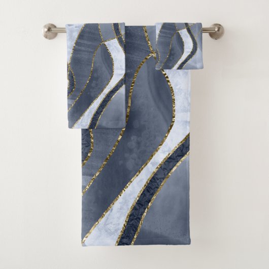 Marble Agate Gold Glam 8 Bad Handdoek (Insitu)