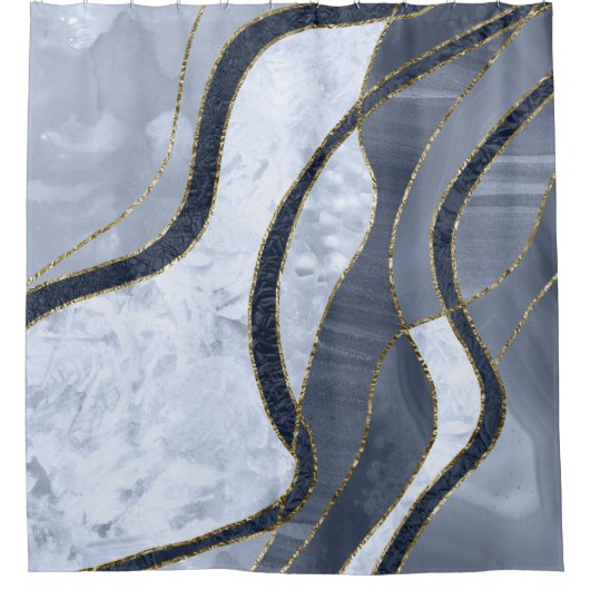Marble Agate Gold Glam 8 Douchegordijn (Voorkant)