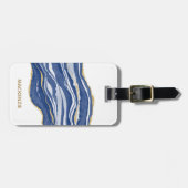 Marble Agate Gold Glitter Bagagelabel (Voorkant horizontaal)