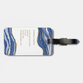 Marble Agate Gold Glitter Bagagelabel (Achterkant horizontaal)