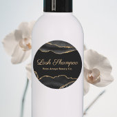 Marble Agate Lash Shampoo Black en Gold Ronde Sticker