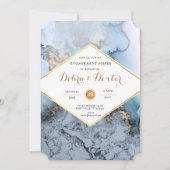 Marble Agate Verloving Invitation Kaart (Voorkant)