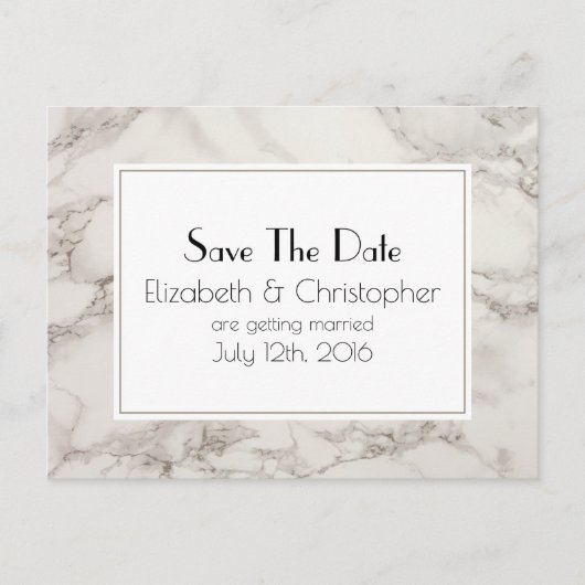 Marble Alabaster Taupe Tan Abstract Save the Date Aankondigingskaart (Voorkant)