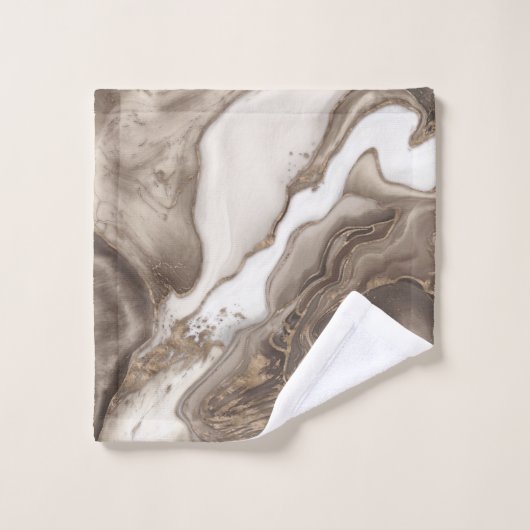 Marble and Gold abstract Bad Handdoek (Wasdoekje)