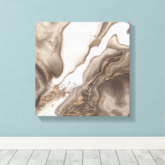 Marble and Gold abstract Canvas Afdruk (Insitu (Houten vloer))