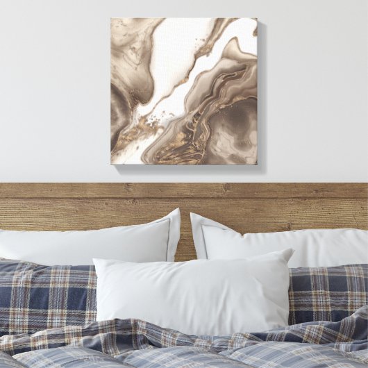 Marble and Gold abstract Canvas Afdruk (Insitu (Slaapkamer))