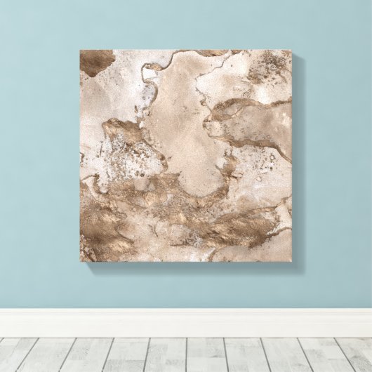 Marble and Gold abstract Canvas Afdruk (Insitu (Houten vloer))