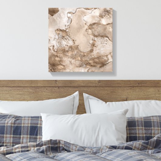 Marble and Gold abstract Canvas Afdruk (Insitu (Slaapkamer))