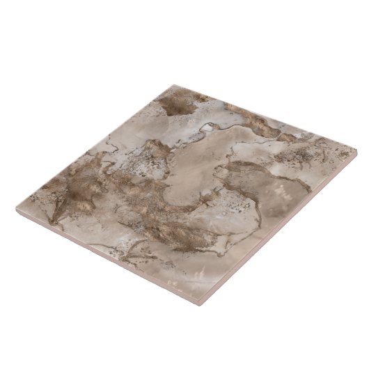 Marble and Gold abstract Tegeltje (Zijkant)