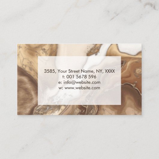 Marble and Gold abstract Visitekaartje (Achterkant)