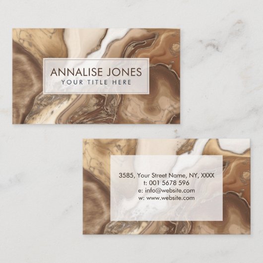 Marble and Gold abstract Visitekaartje (Voorkant / Achterkant)