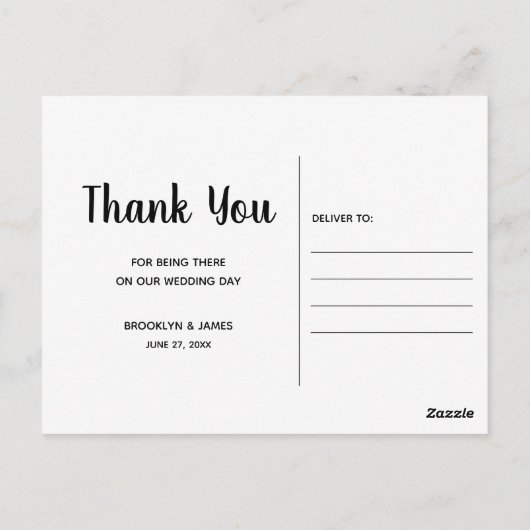 Marble and Gold Effect Weddenschap Hartelijk dank, Briefkaart (Achterkant)