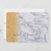 Marble and Gold Will you be My Maid of Honger Name Kaart (Voorkant)