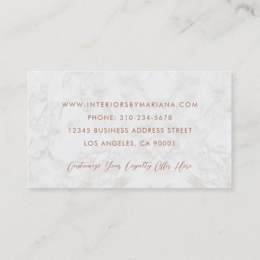 Marble and Roos Gold Loyalty Business Punch Kaart (Achterkant)