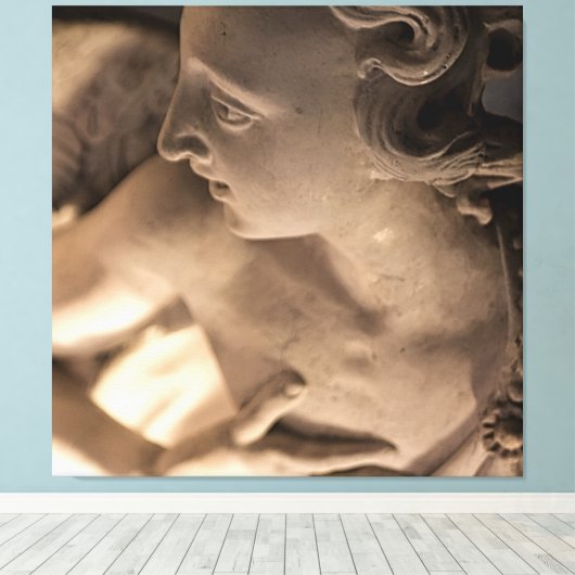 Marble Angel Sculpture Art Print (Insitu (Houten vloer))
