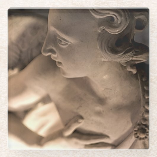 Marble Angel Sculpture Art Print Glazen Onderzetter (Voorkant)