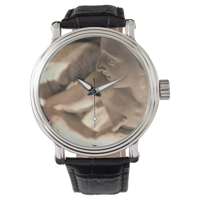 Marble Angel Sculpture Art Print Horloge (Voorkant)