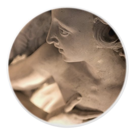 Marble Angel Sculpture Art Print Keramische Knop (Voorkant)