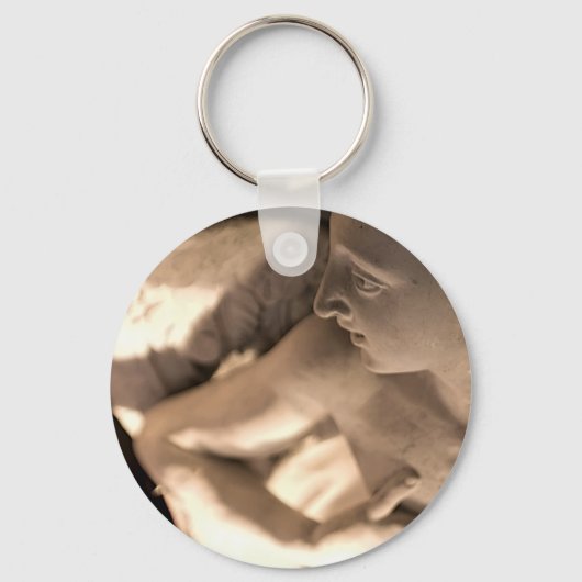 Marble Angel Sculpture Art Print Sleutelhanger (Voorkant)
