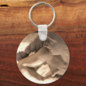 Marble Angel Sculpture Art Print Sleutelhanger (Voorkant)
